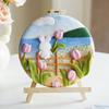 CHENISTORY 20x20cm Frame Wool Felting Painting DIY Wool Embroidery Kit Funny Wool Needle Felt Picture Kit Craft Painting Gift