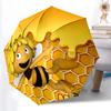 Maya the Bee Print Automatic Umbrella, 8 Rib Iron Frame, Plastic Handle, Suitable for Outdoor Travel &Daily , Ideal Gift