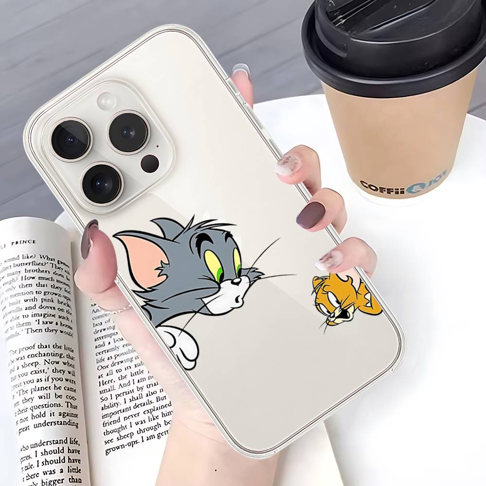 Cute Jerry And Tom-S Phone Case For IPhone 17 16 15 14 Plus 13 12 11 Pro Max Phone Back Cover Transparent Shockproof Cover