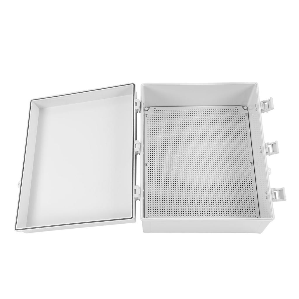 Electrical Junction Box Plastic Buckle Waterproof Project Box Electrical Enclosure with Grey Cover Mounting Plate