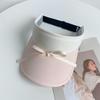 Wide Brim Bow Sun Hat Anti-UV Bowknot Visor Cap Simple Empty Top Cap  Holiday