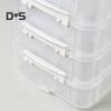 Transparent 4-Layer Storage Container with Handle Large Capacity Multipurpose Crafts Supplies Sewing Utility Storage Bin Storage Organizer