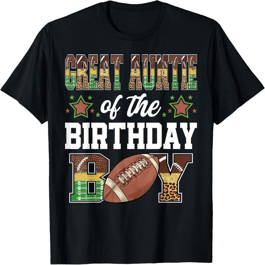

Great Auntie Of The Birthday Boy Football Player Matching T-Shirt XXXXXL чорний