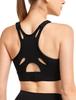 Yvette Sports Bra for No Adjustable Shoulder High Large Integrated Running 3XL Black Women, Bounce, Straps, Sides, Hooks, X-Back, Size, Cup,