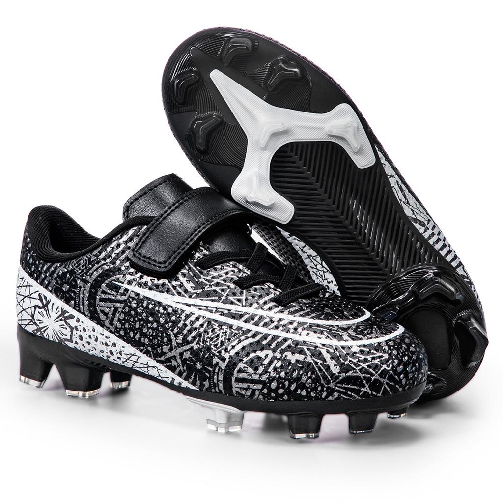 Children's Football Shoes Low Top Velcro Boys and Girls Student Training Sneakers Spike Shattered Sneakers