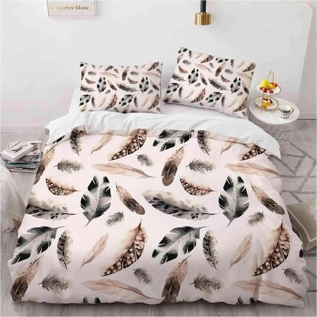 Dreamcatcher Duvet Cover Sets Bohemian Magic Feather Blue Galaxy Bedding Set Luxury Dream Catcher Comforter Cover Set Full Size