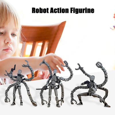 Robot Action Figure with Long Tentacles Accessory Movable Joints 3D Printed Robot Model Toy Stress Relief Articulated Dummy Figurine Decoration