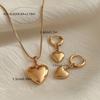 Europe and the United States Hot-selling Peach Heart Necklace Earrings Set Jewelry Versatile Design Light Luxury Necklace Ear Jewelry