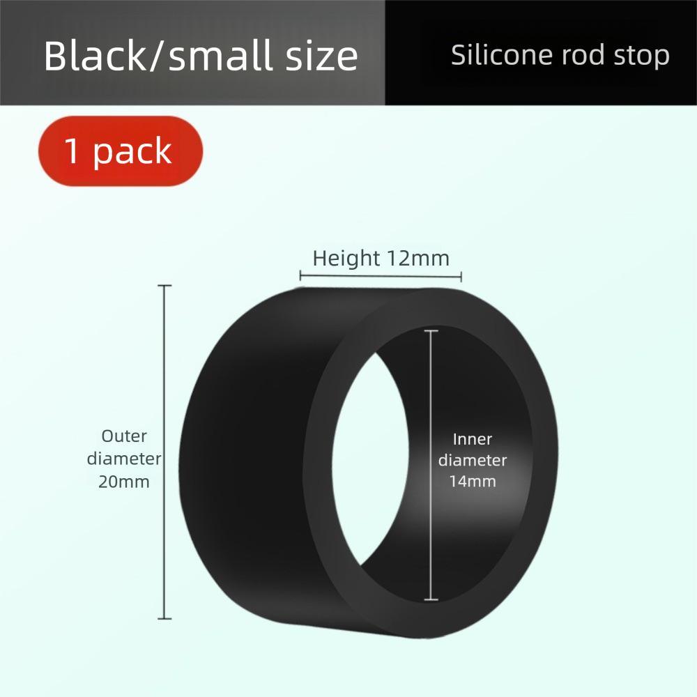 

10 шт. Светящаяся лента-грипса Мягкий силикон Рыболовные инструменты Легкий стопорное кольцо для удилища Black-S