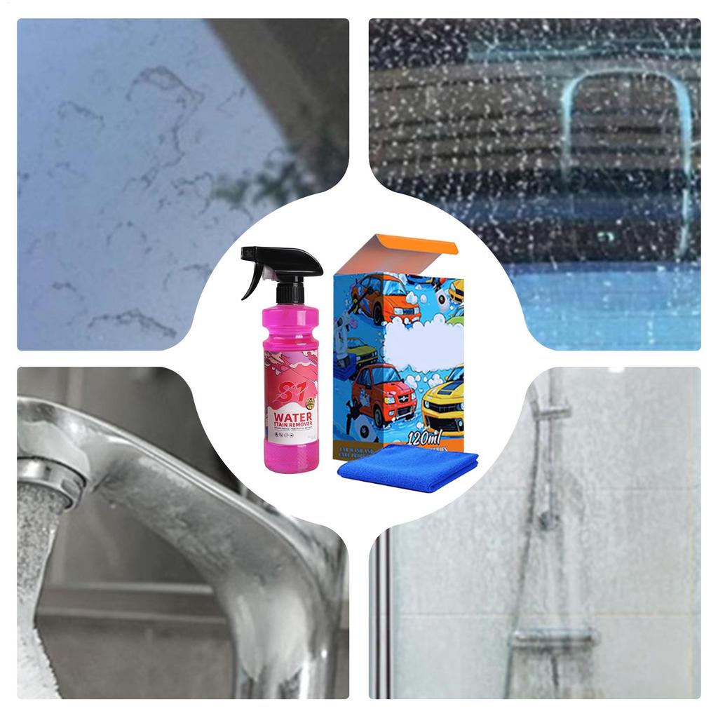 Hard Water Remover For Cars 120ml Automotive Care Window And Glass Cleaner With Towel For Vehicle Truck Motorcycle Maintenance
