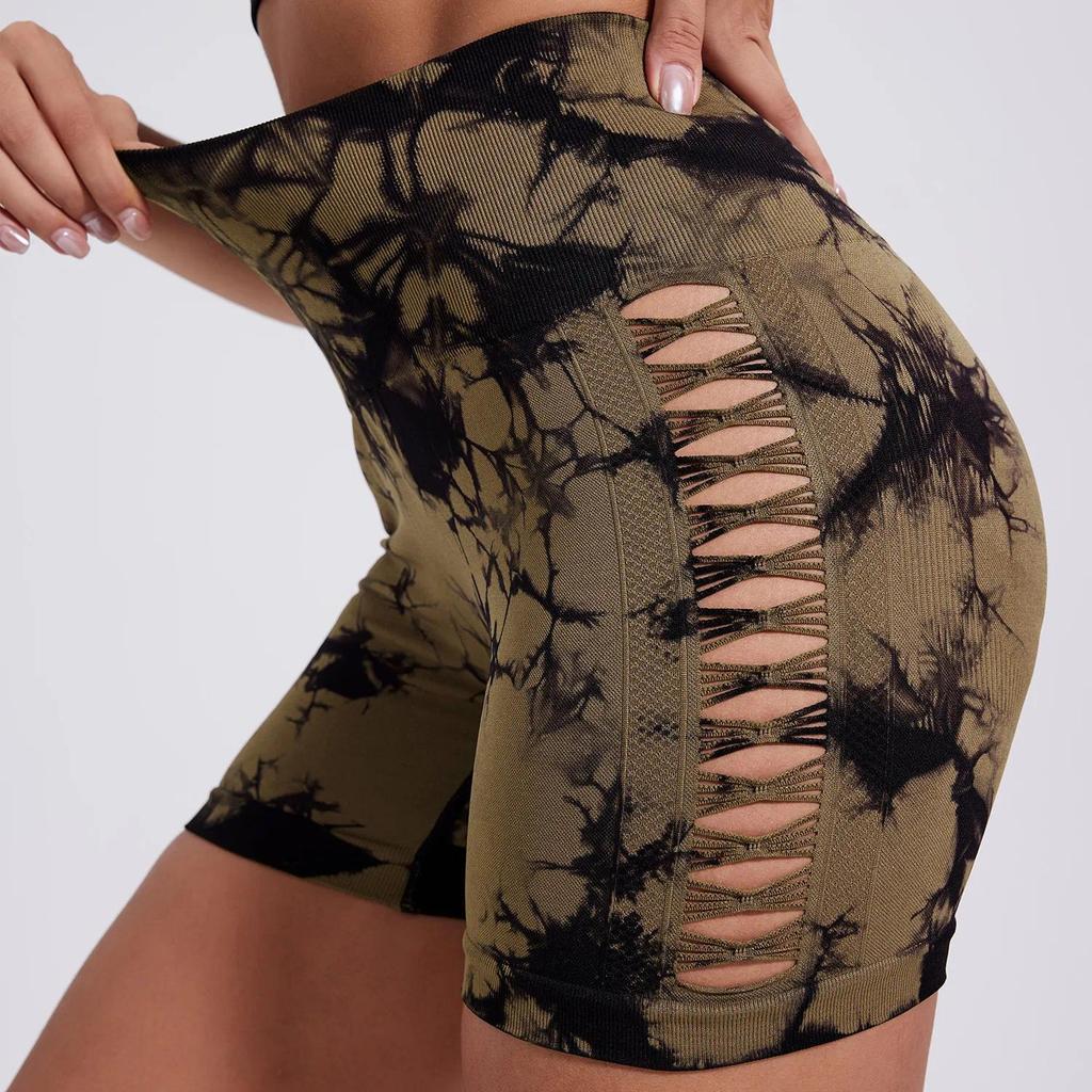 Evropsko-americké batikované vysoce elastické jógové kalhoty - Kontrola bříška, Prodyšné, Zvedání boků, Legíny slim fit