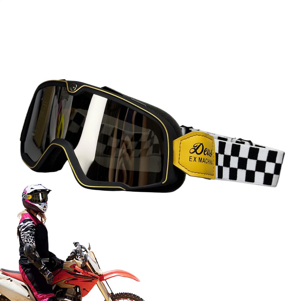 Goggles Dirtbike Retro Windproof Riding Goggles Motorcycle Riding Glasses Goggles Dustproof Windproof Sunglasses For Outdoor B