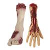 Halloween Fake Severed Hands Foot Prop Scary Blood Broken Dead Body Parts Realistic Latex Human Residual for Haunted House Prank Party Supplies