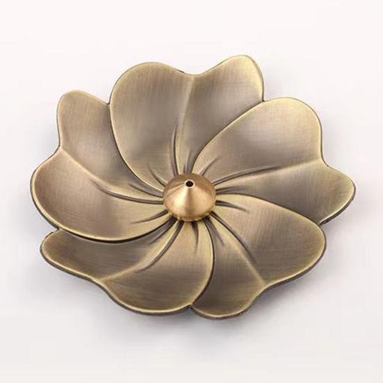 Brûleur d'encens bâtons porte-encens en laiton forme de Lotus amovible cendrier lisse résistant à la chaleur fournitures de décoration de la maison