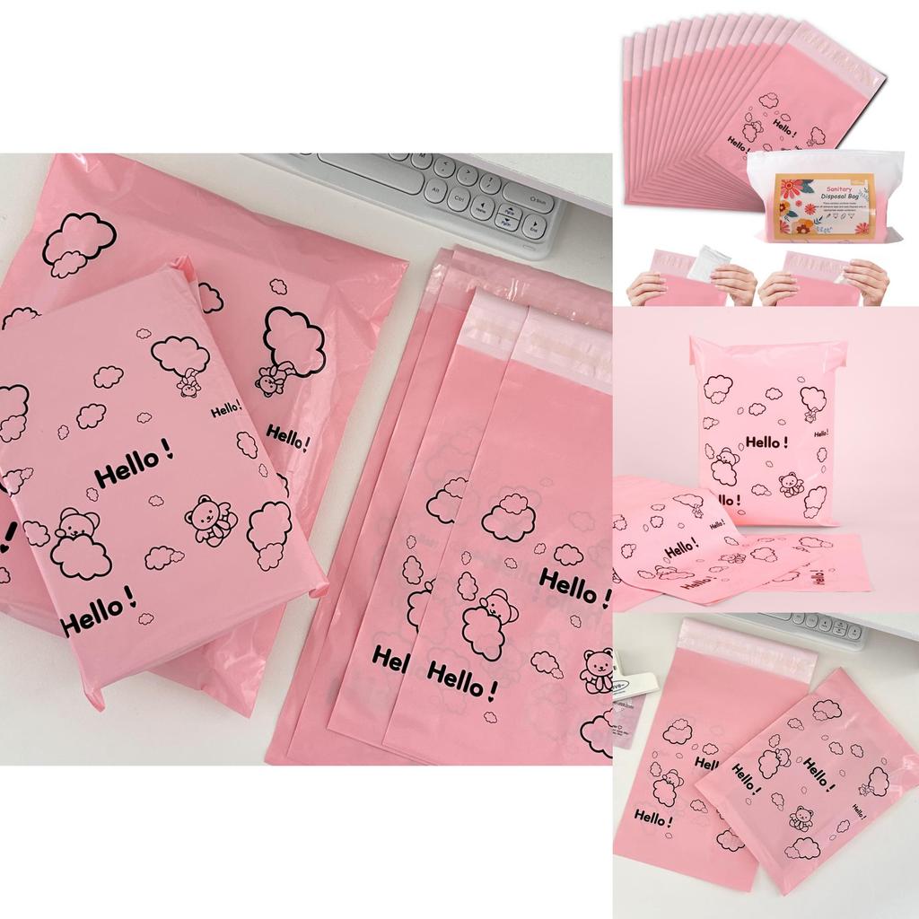 Disposable Sanitary Pad Trash Bag With Support For Pink Home Use