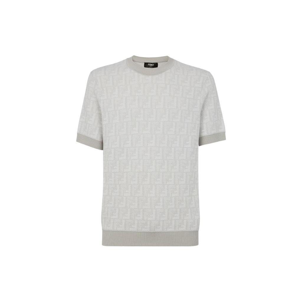 FENDI Shadow-intarsia Knit T-shirt FZY443APJHF0QB9