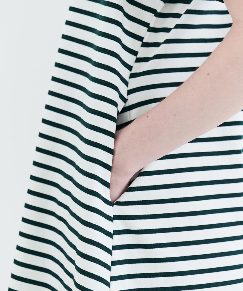 Metapeo Met Striped Collar Summer Dress Green