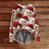 Women's Fashion Casual Long Sleeve Christmas Print Hooded Knitted Sweatshirt