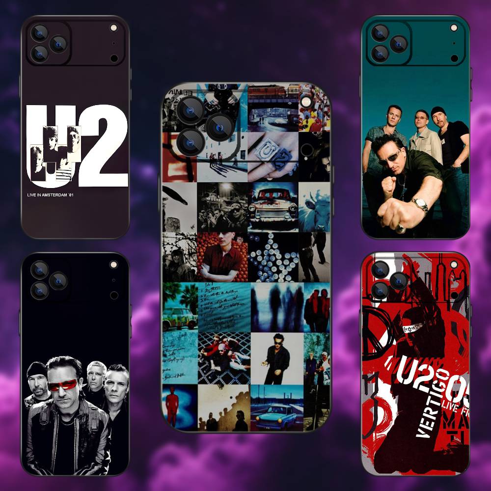 Band U2 Pop Phone Case For iPhone 17,16,15,14,13,12,Pro,Max,Plus,E,SE4,Air,Mini Black Soft Box