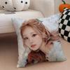 Quirky Korean Beautiful Singer SSong Yuqi Cushion Cover Throw Pillow Cover Hidden Button Durable Polyester Chair Cushion