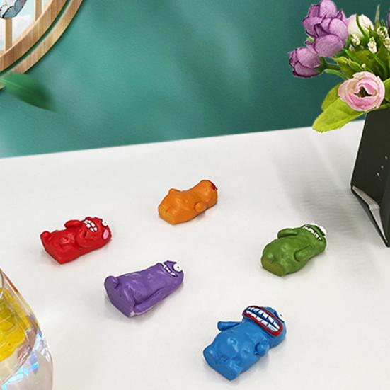 Cartoon Mud Demon Refrigerator Magnet Resin 3D Resin Decorative Magnet Home Kitchen Office Whiteboard Locker Fridge Accessories