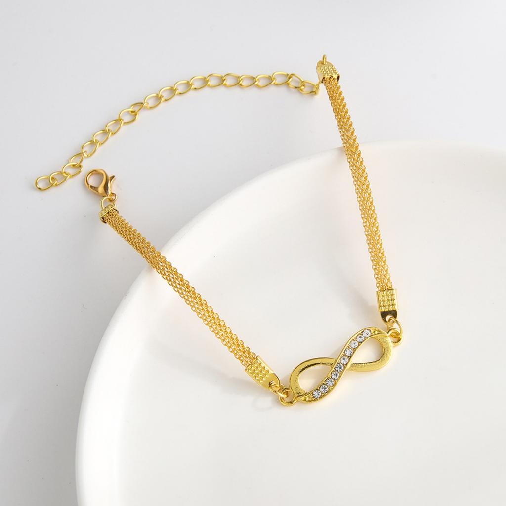 Adornos para Pies de Pedrería, Tobillera Ajustable, Tobillera de Cristal con Doble Corazón