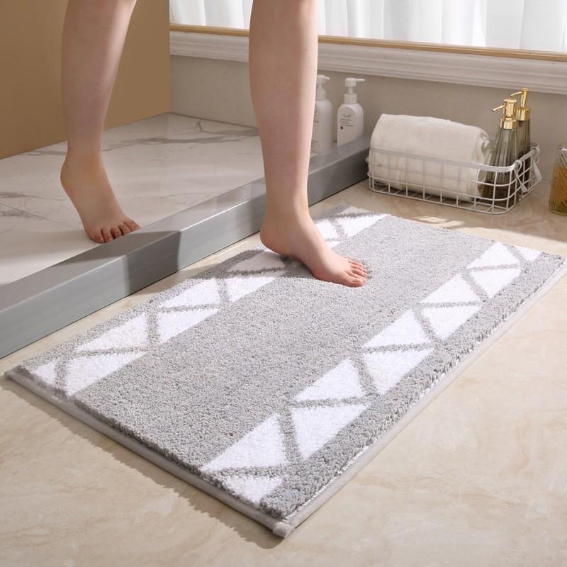 Non-Slip Bath Mat Bathroom Door Entryway Mediterranean Style Rectangle Floor Rug Washable Bedroom Balcony Doormat 50x80cm