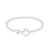 Korean Fashion Four-Leaf Clover Rose Gold Open Bangle - Versatile & Stylish Bracelet
