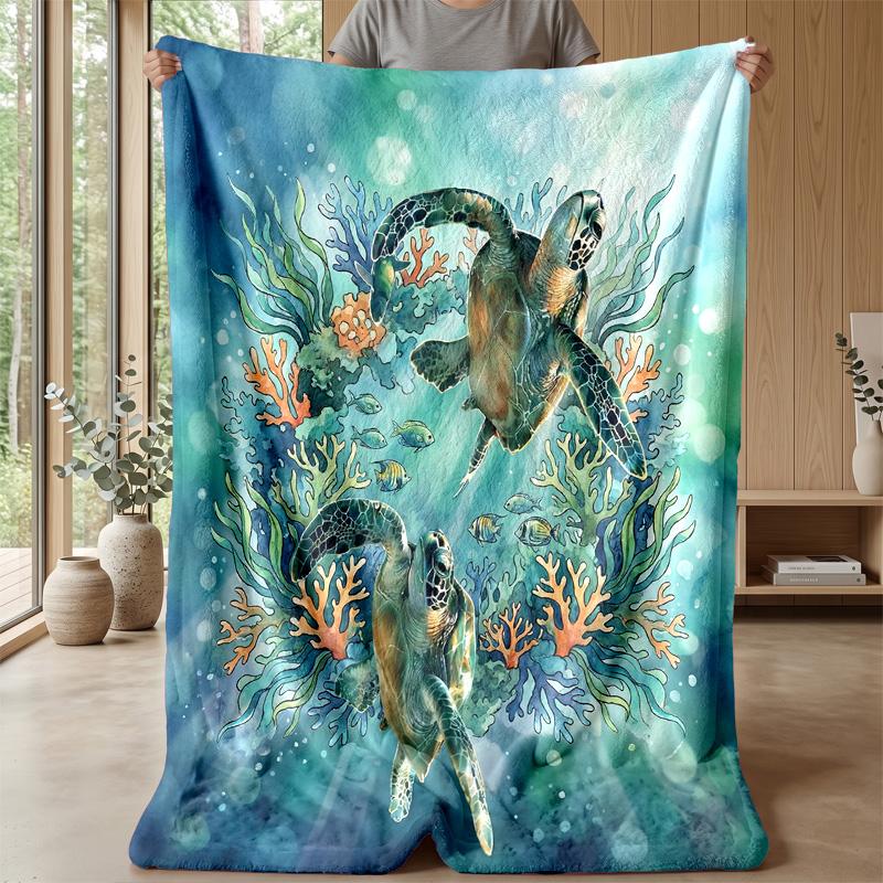 Ocean Life Adventure 31 Theme blanket Lightweight Warm Flannel Blanket Decorative Throw Blanket for Home Decoration