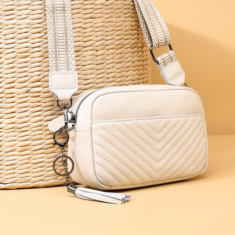 Dámská kabelka z pravé kůže s kosočtvercovou výšivkou, ležérní, pro ženy, zahraniční styl, taška přes rameno, první vrstva, hovězí kůže, jednoduchá malá čtvercová taška