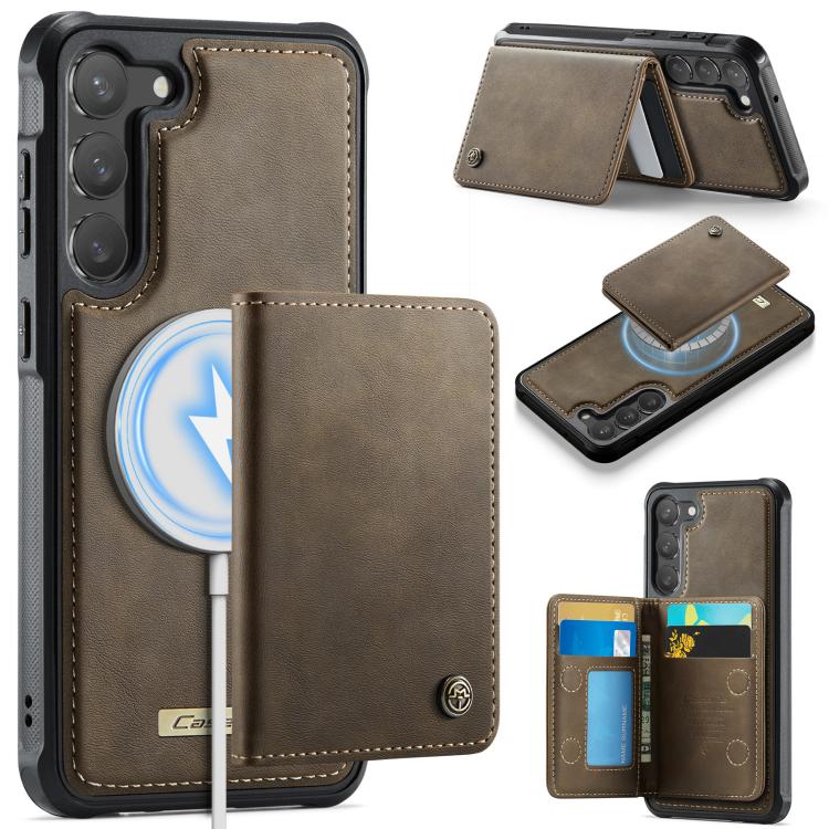 CaseMe Me80 Magnetic RFID Wallet Phone Case For Samsung Galaxy S24 FE 5G, Detachable Multi Card Slot Kickstand Anti-Theft Cover