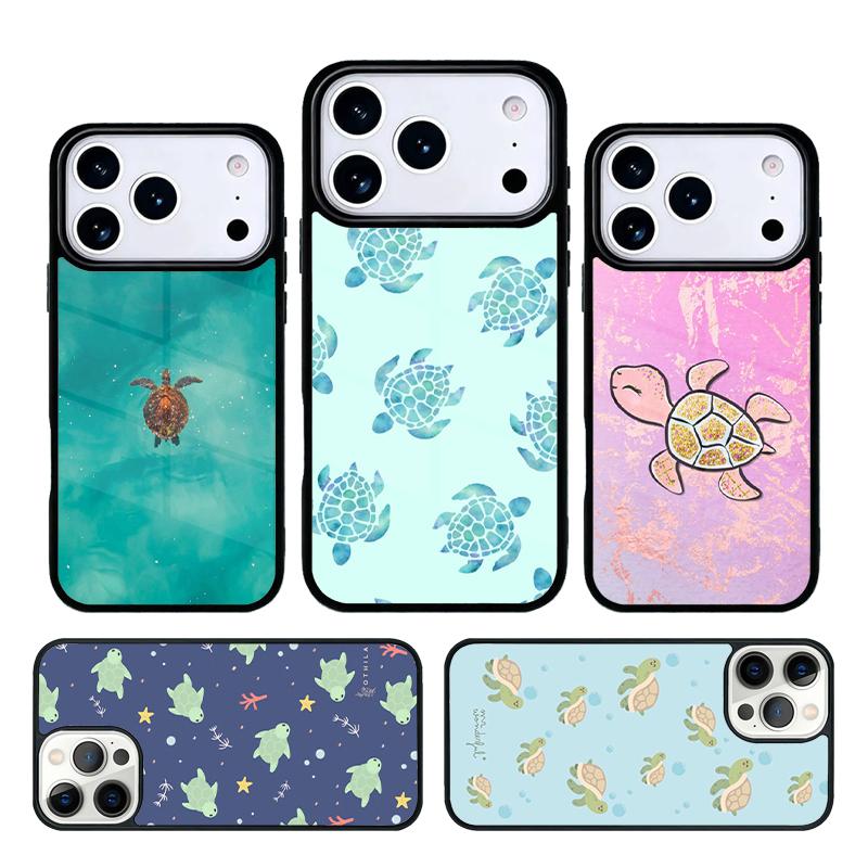 Cute Turtles Painted Phone Case Cover for IPhone 11 12 13 14 15 16e 17 Pro Max Coque for IPhone 17 Air