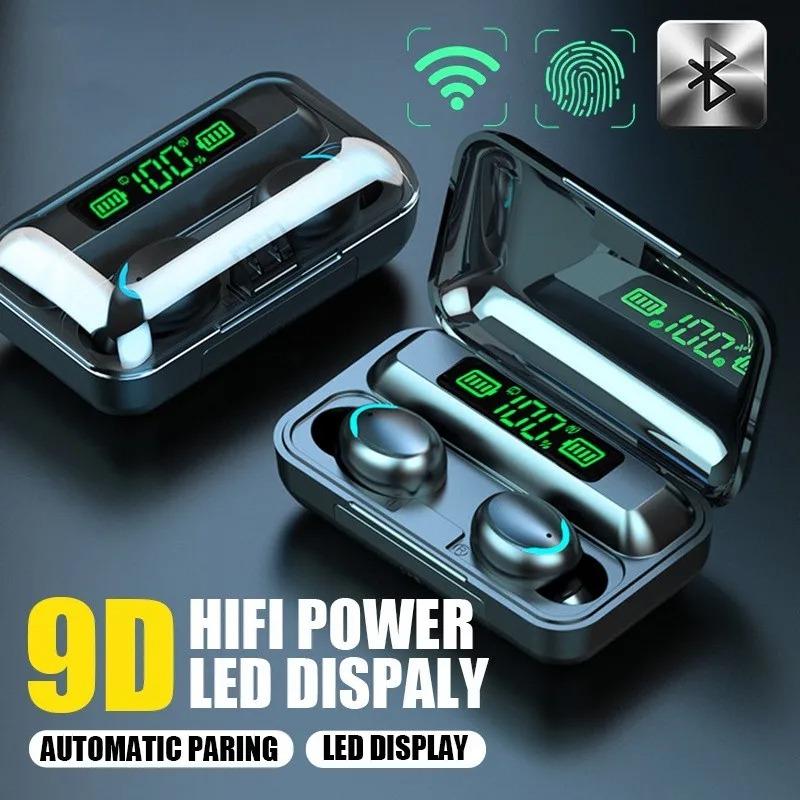 

Новые наушники F9 Bluetooth 9D стерео высокие басы спортивные наушники Handfree сенсорное управление TWS беспроводные наушники водонепроницаемая гарнитура чёрный