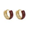 Minimalist Temperament Enamel Red Ear Buckle Vintage Wine Red Earrings for Women Daily Fashion Jewelry