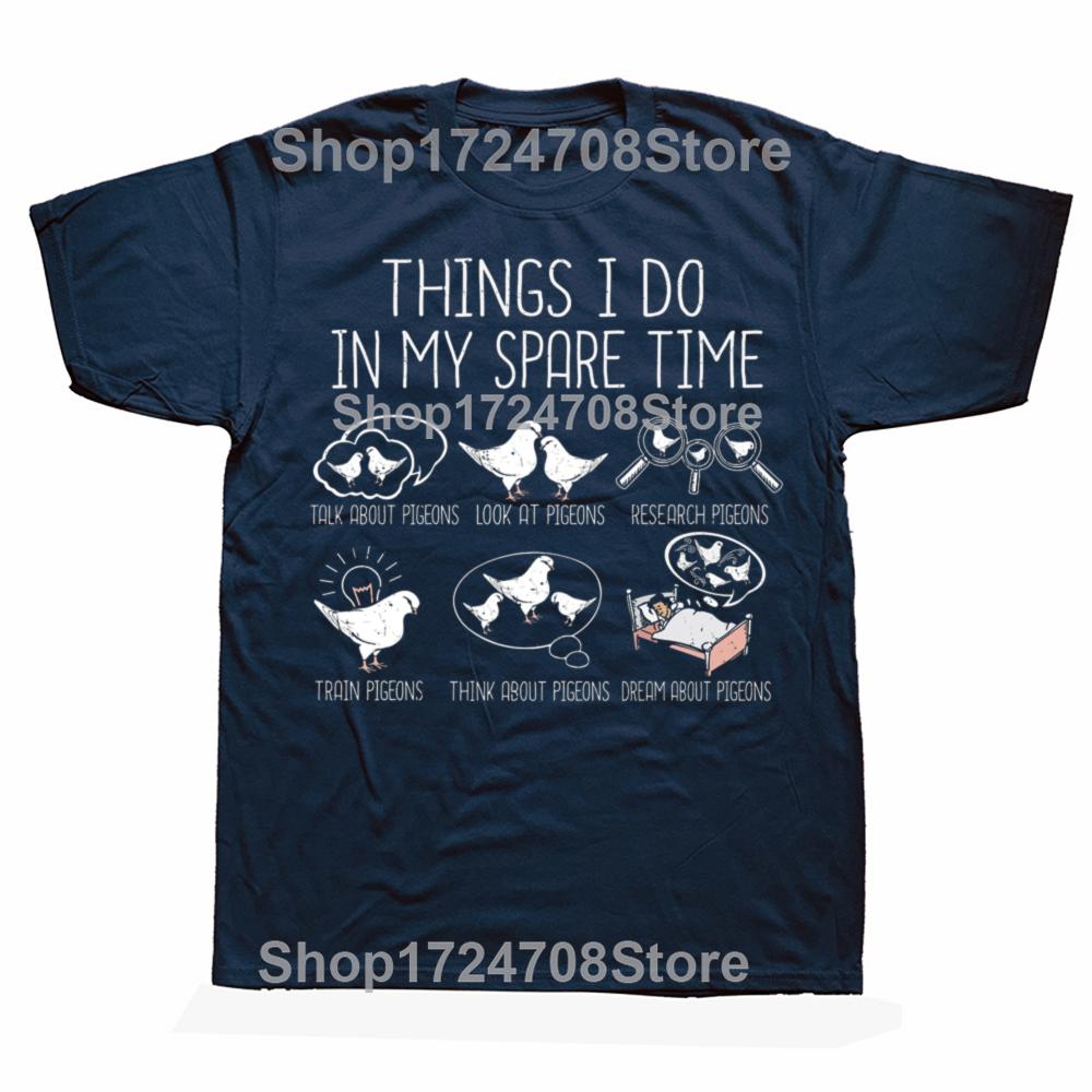 Funny Pigeon Racing Classic Graphic T-shirts Men Women's Fashion Casual Tshirt 100% Cotton Loose Oversized T Shirt