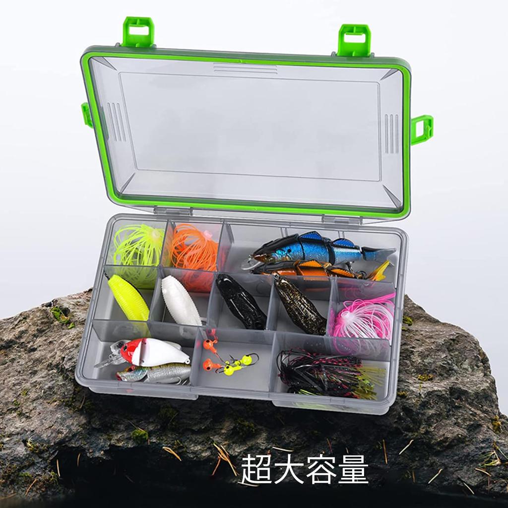 KUWAN Lure Large Capacity Fishing Tackle Storage Saltwater Freshwater Fishing Storage Tackle Set of 2 Case, Case, Fishing, Box, Box,