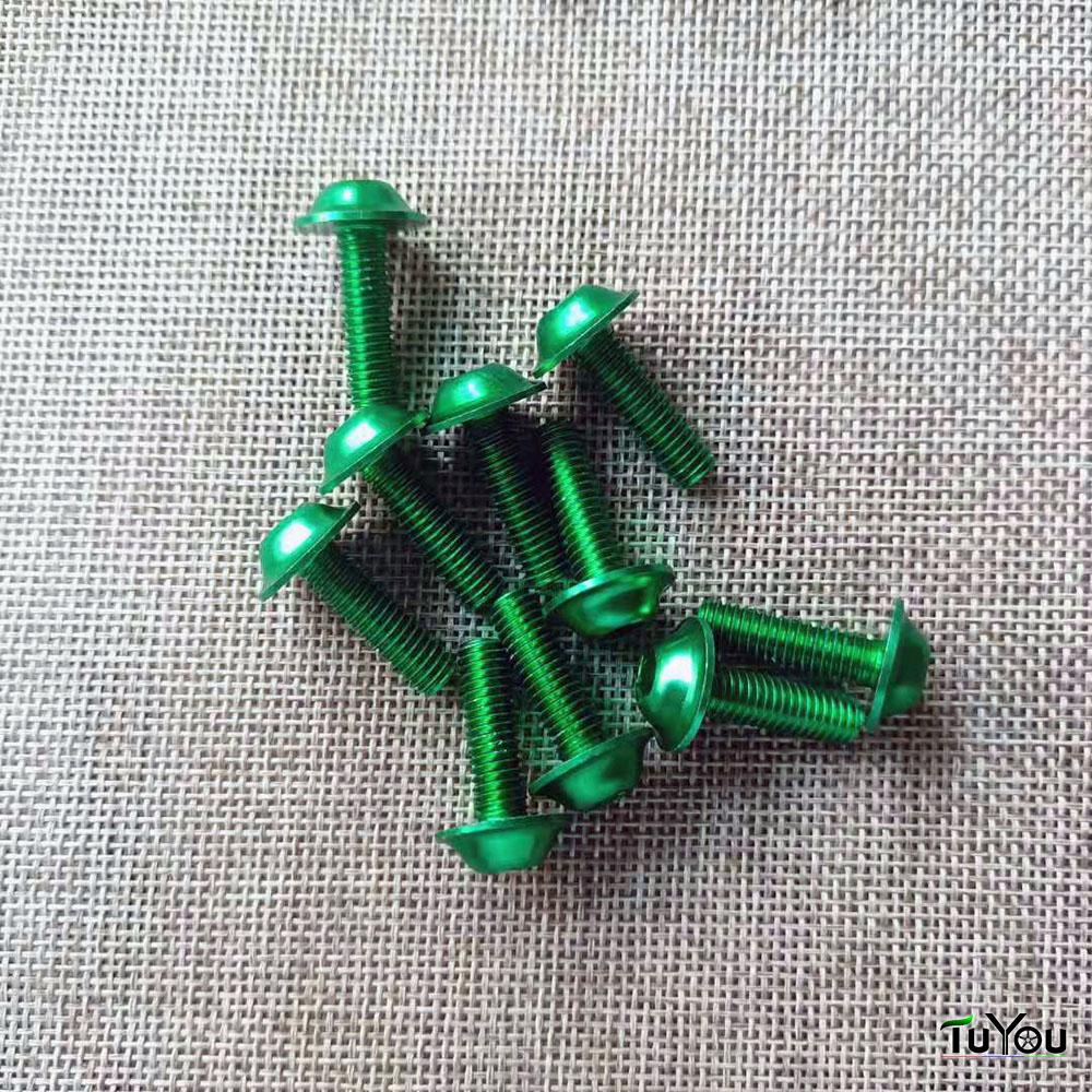 10 Stück Motorradschrauben M6 x 20 mm, M6 x 16 mm, M5 x 16 mm, M5 x 25 mm, Aluminium-Schmuckschrauben, eloxiert, M6-Kappenkopf, mehrfarbige Optionen