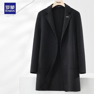 Men's Mid-Length Wool Blend Double-Faced Overcoat