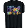 T-shirt Pitbull Love Taglie Europee - Maglietta Casual Nera con Faccia di Pitbull e Scritta Pitbull Love, Manica Corta Girocollo per Amanti dei Cani