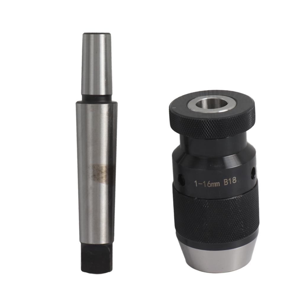 Self Tighten Drill Chuck Drill Chuck 1-16mm Capacity 45# Steel Self Tighten Keyless Lathe Drill Chuck with MT3-B18 Taper Arbor