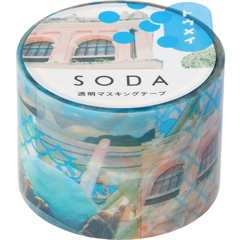 King Jim SODA Masking 30mm Photo Tape, Transparent, Wide, Print, CMT30-017