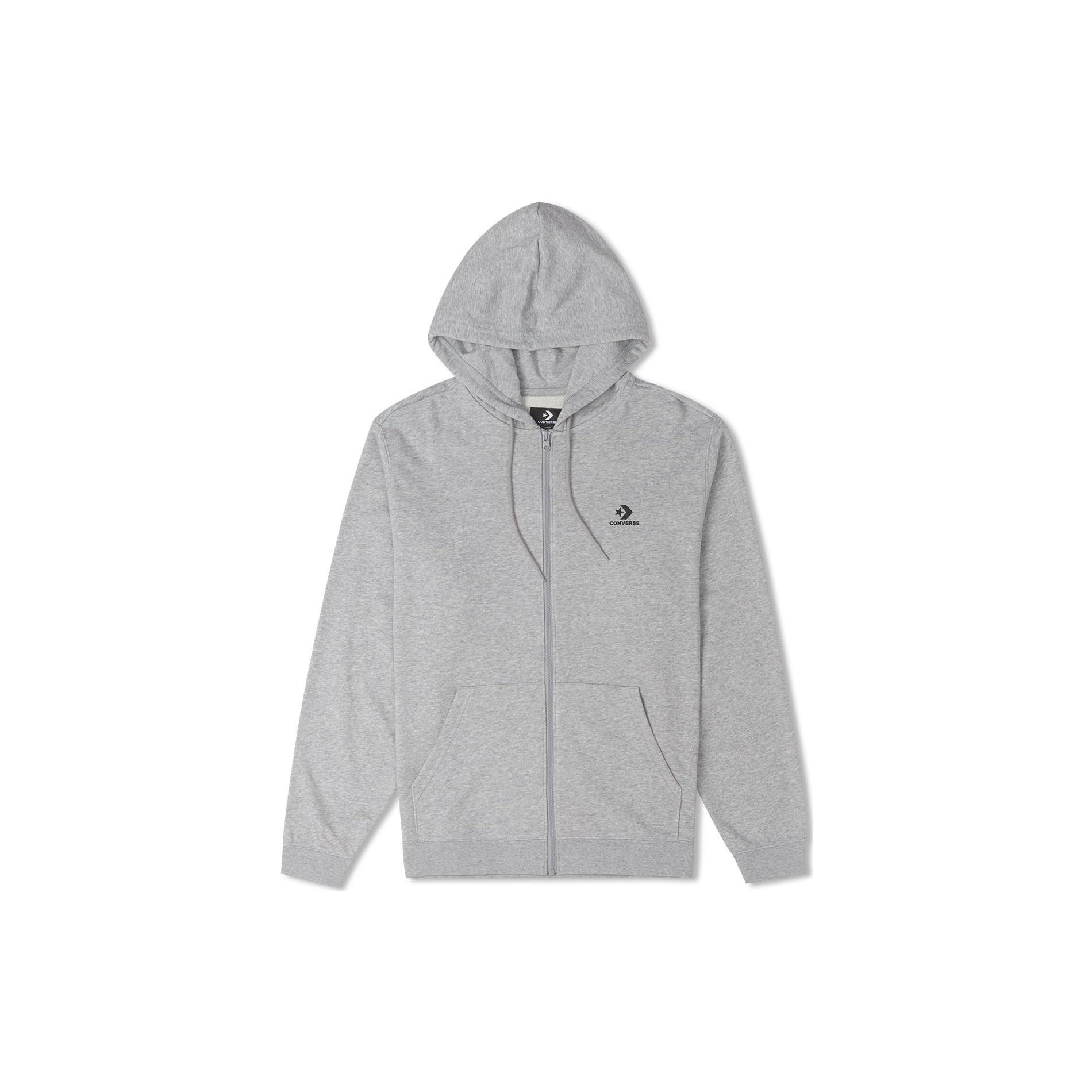 Converse Go-To Chuck Patch Classic Fit Full Zip Jacket Asia Sizing Grey Men s 10023871-A02 L