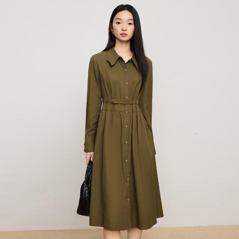 

Elva Island Women s Simple A-line Long Sleeve Midi Shirt Dress S