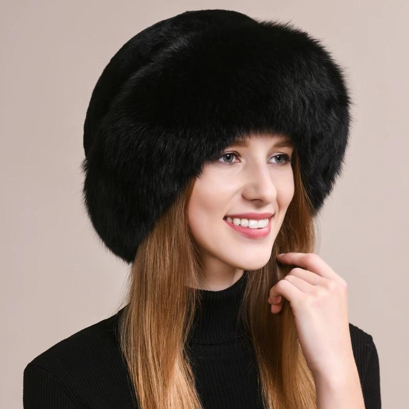 Fox Hair Hat Female Winter Northeast Fur Winter Ear Protection Rex Rabbit Hair Real Hair Hat Bucket Hat Basin Hat Warm