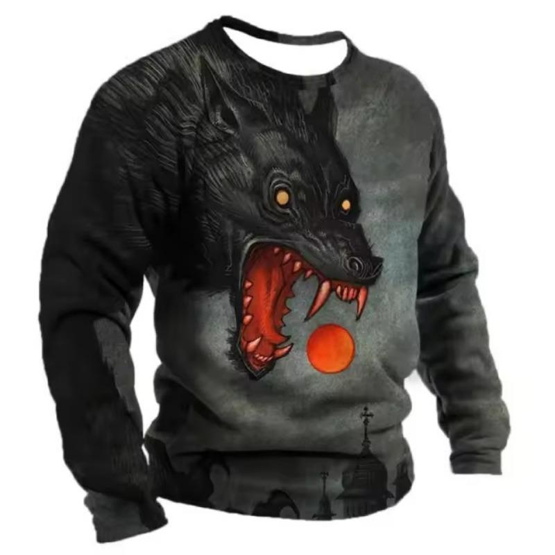 Мужские толстовки с капюшоном весна-осень толстовки с 3D-принтом в виде животных модная — фото 4