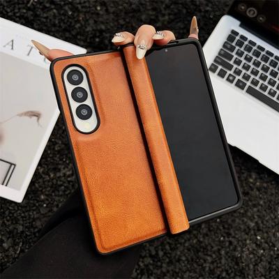 For Samsung Galaxy Z Fold 7 6 5 4 3 5G Case Folding Hinge Business PU Leather Shockproof Cover  For Galaxy ZFold6 ZFold7 Fold5