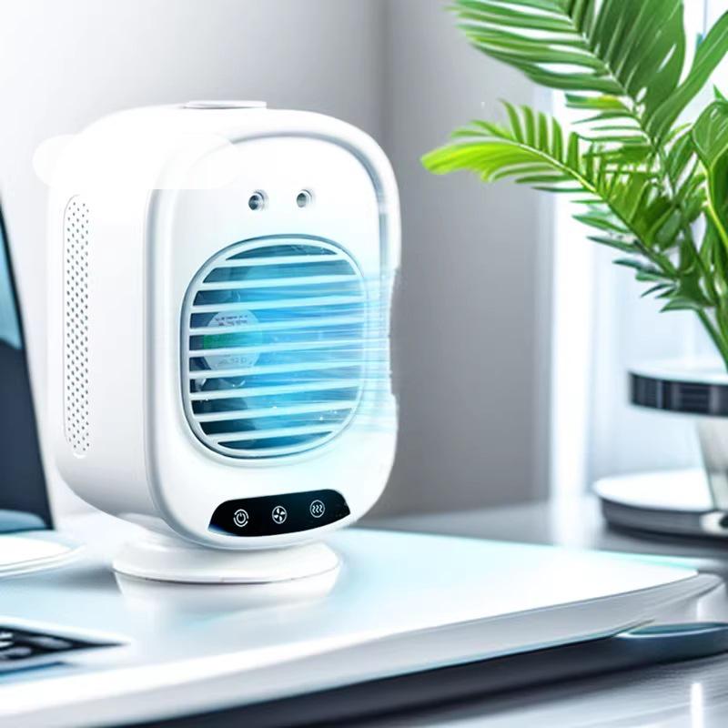 

Portable Desktop Cold Fan - Silent, Rechargeable, High Wind Power, Ideal for Dorms and Offices White