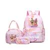 Demon Hunters Three-Piece Children'S School Bag Large Capacity 3D Digital Color Printing Kindergarten School Bag Meal Bag Pencil Bag