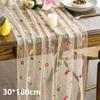Embroidery Daisy Table Runner Floral Embroidered Lace Tulle Runner Colorful Flower Table Cover For Bridal Shower Birthday Party