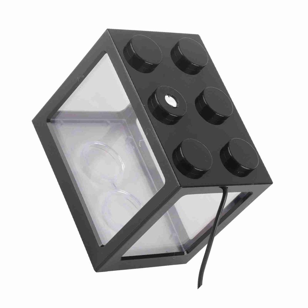 Mini-Größe Mini-Aquarium Mikrolandschaft Kunststoff USB LED-Licht Dekolicht Überlagertes Design Desktop-Aquarium